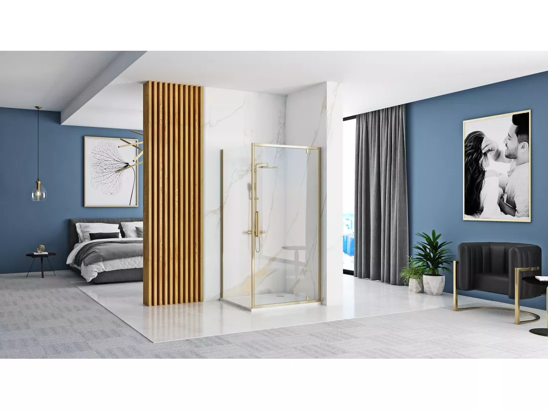 Cabine De Douche Rea Rapid Swing 90X80 Gold