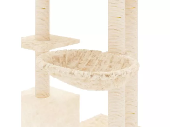 Arbre à chat avec griffoirs en sisal Crème 142 cm