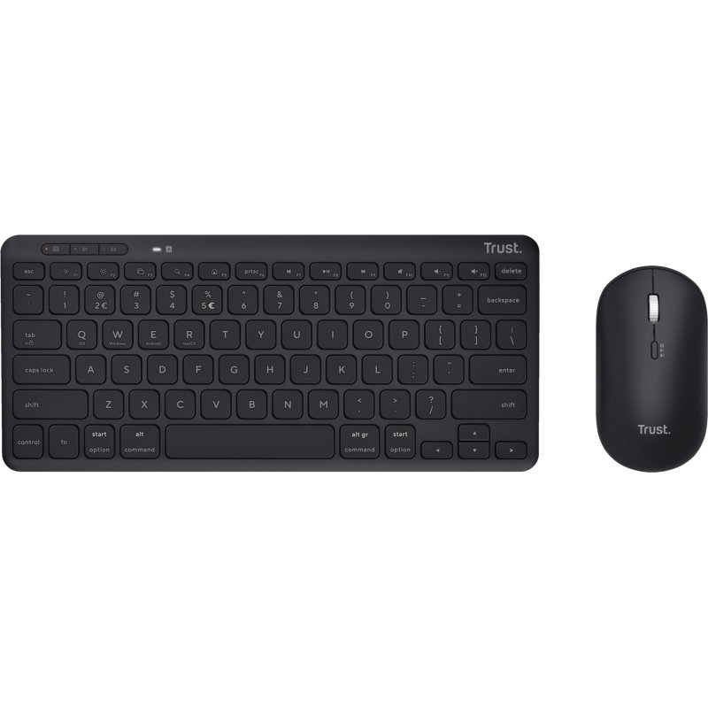 Trust Lyra clavier Souris incluse Bureau RF sans fil + Bluetooth AZERTY Français Noir
