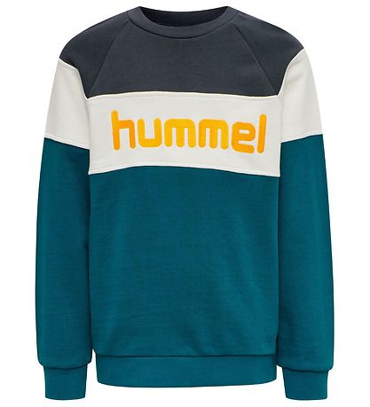 Hummel Sweatshirt - HMLClaes - Türkis/Schwarz