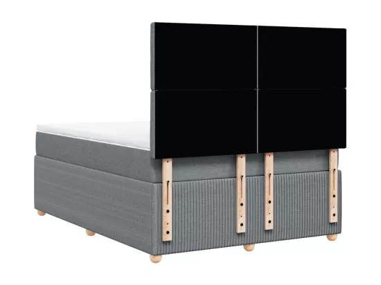Sommier à lattes de lit avec matelas Gris clair 160x200cm Tissu