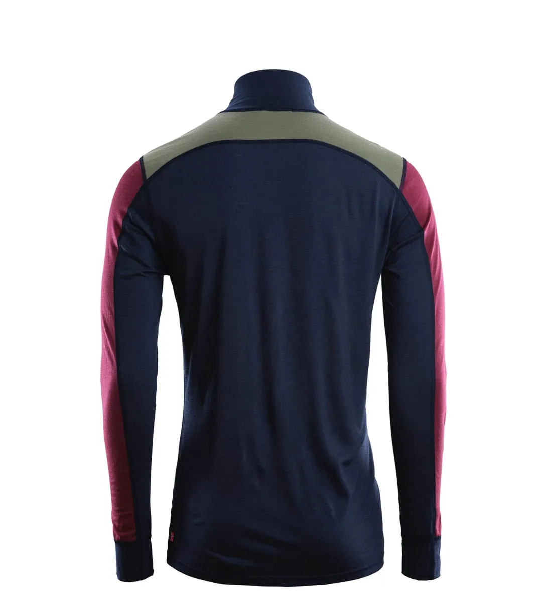 Aclima LightWool Reinforced Mockneck Man Navy Blazer/Ranger Green/Zinfandel