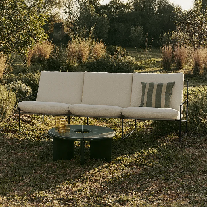 Ferm Living - Desert Dolce Outdoor 2-Sitzer Sofa - schwarz / dark sand
