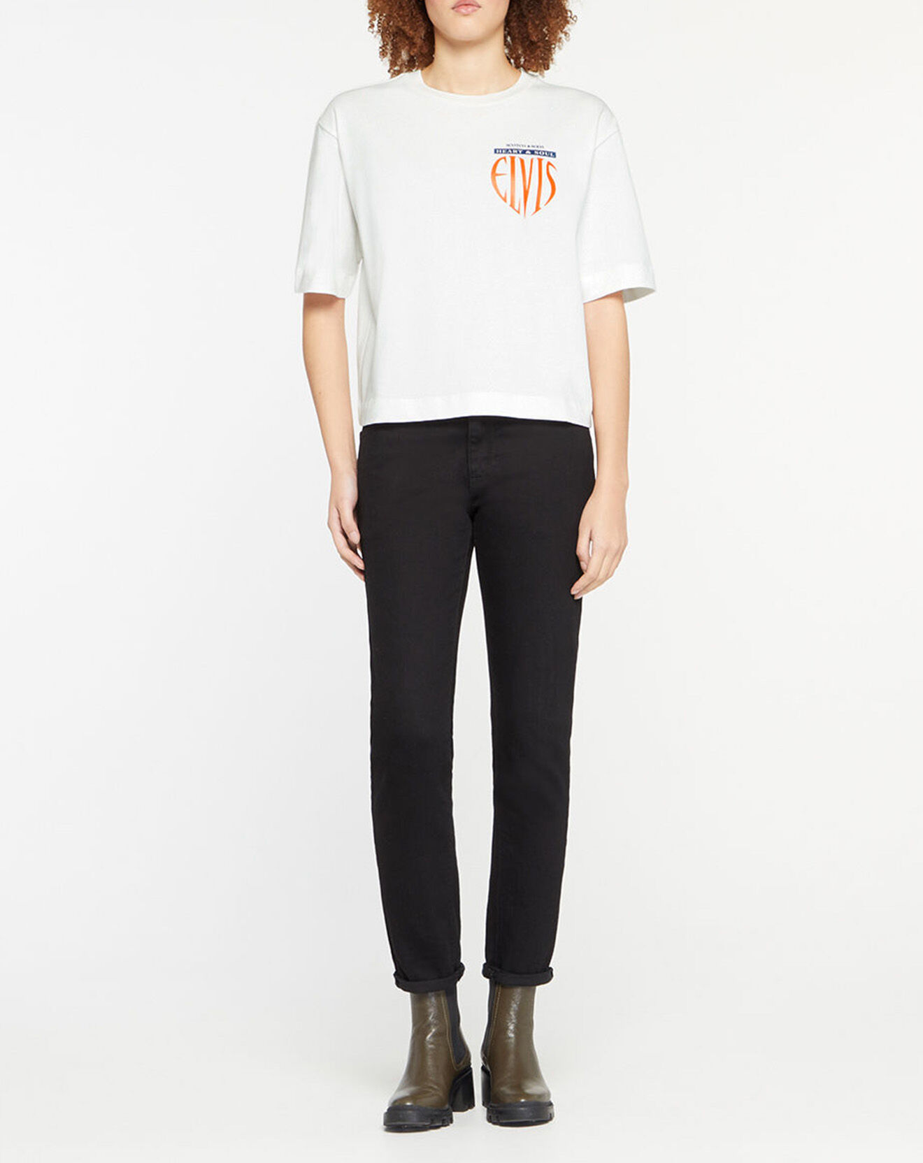 Scotch & Soda T-Shirt ample Elvis blanc