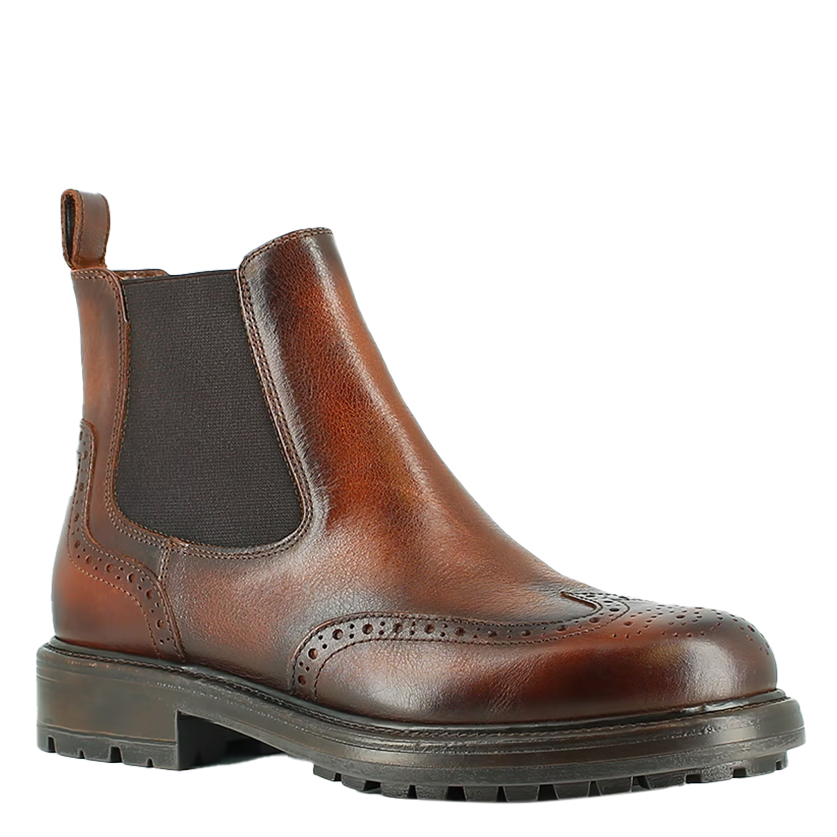 CELIA - Boots à semelles crantées en cuir | Marron