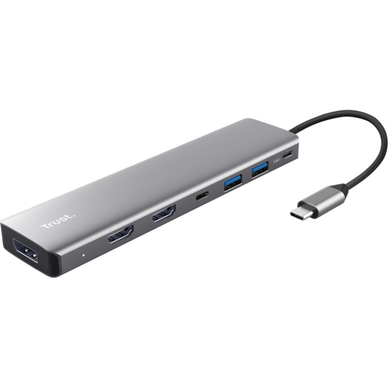 Trust 25661 hub & concentrateur USB Type-C Aluminium