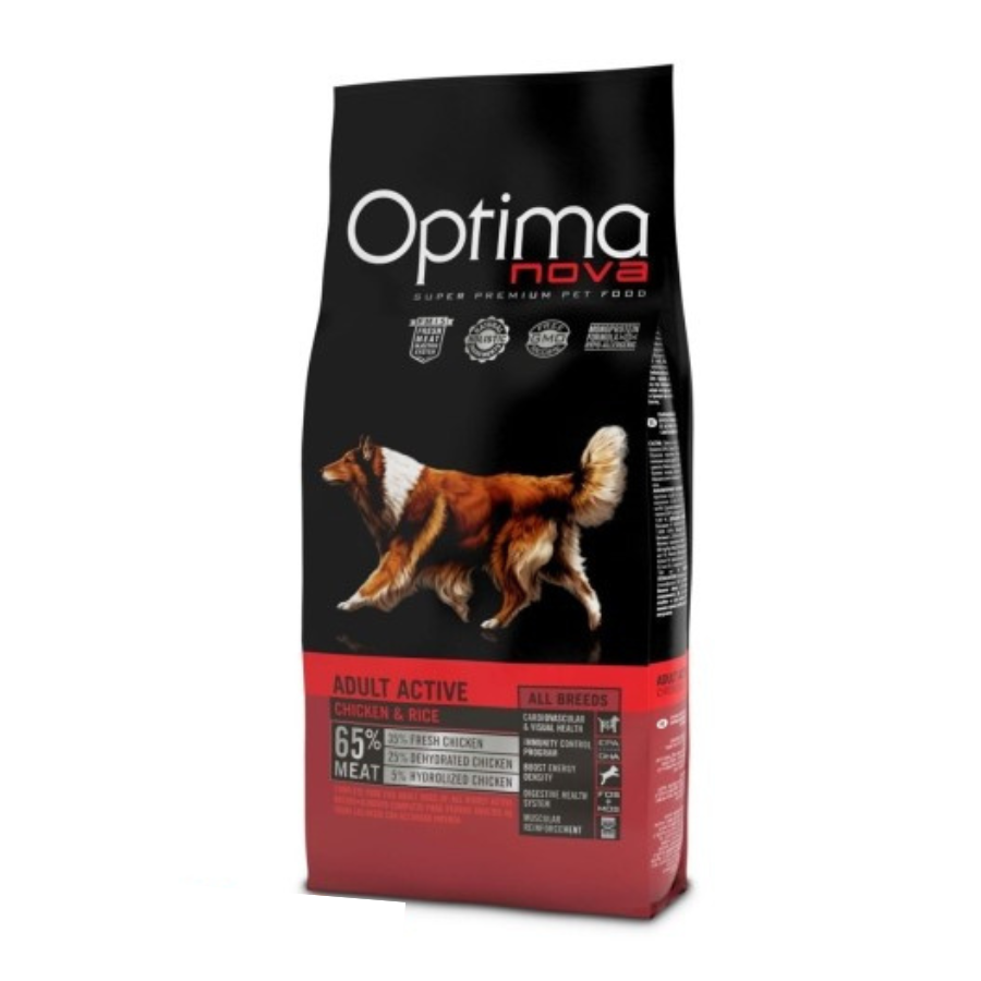 OPTIMA NOVA ADULT ACTIVE CHICKEN RICE 12 KG.