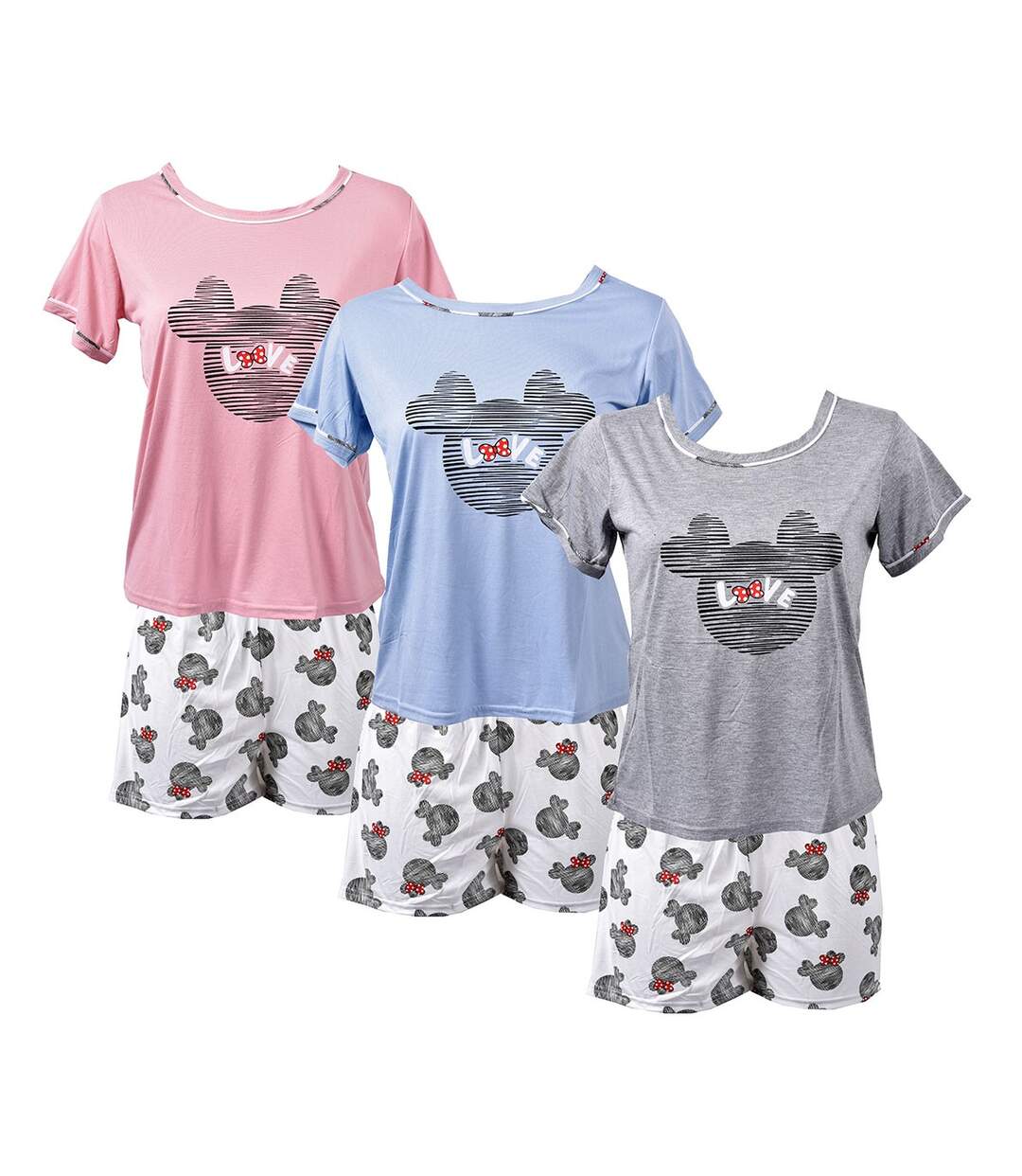 Pyjama Court Femme HUMORISTIQUE en Coton 358 Rose