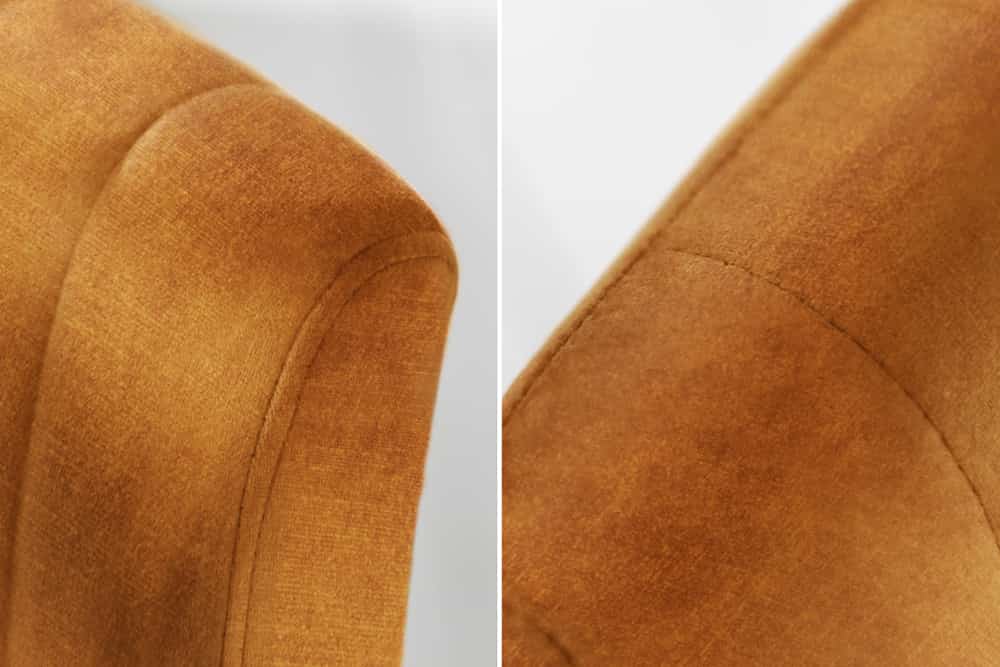 Drehbarer Barhocker PORTLAND senfgelb Samt Barstuhl mit Lehne höhenverstellbar