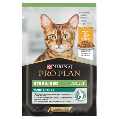 ProPlan Katzenfutter Adult Sterilised Maintenance Huhn in Sauce 26x85g