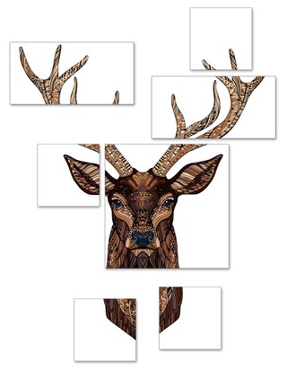 PRO ART Canvas-Art Bild HIRSCH 7-teilig mehrfarbig