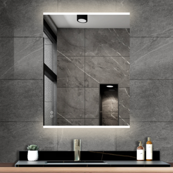 Atlantic badkamerspiegel Taylan met verlichting rechthoek 60 x 80 cm chroom