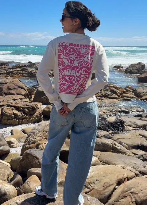 T-shirt met print wavy off-white (WIT.O)