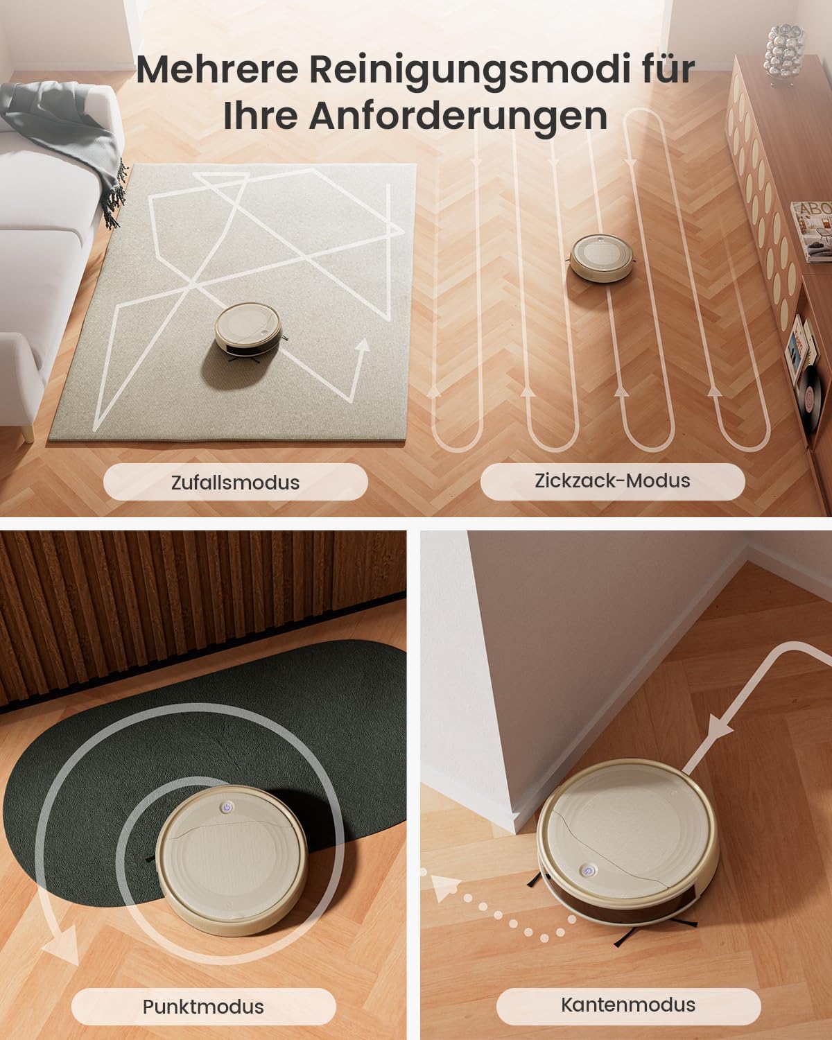 LEFANT M310 Staubsauger Roboter, Saugroboter mit 4500 Pa Saugkraft, 180 Minuten Akkulaufzeit, Hindernisvermeidung, Steuerung per WLAN, App und Alexa, Geeignet für Tierhaare und Hartböden