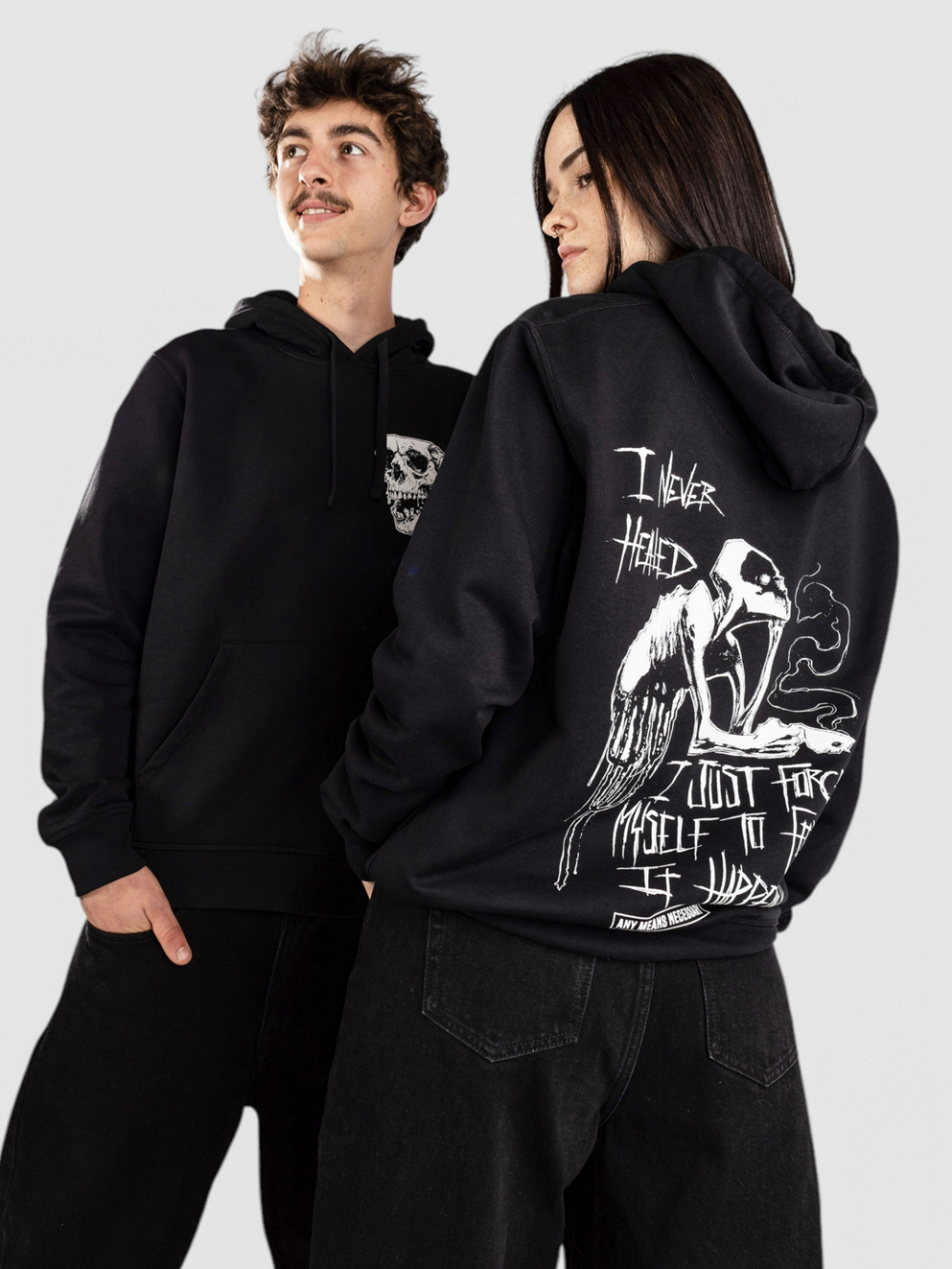 Any Means Necessary To Forget Hoodie black