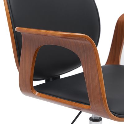 Chaise ARTEMIS - Bois multiplis imitation noyer et polyuréthane noir