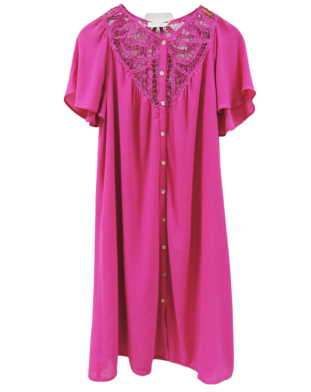 See u Soon Robe Astana ajourée fushia