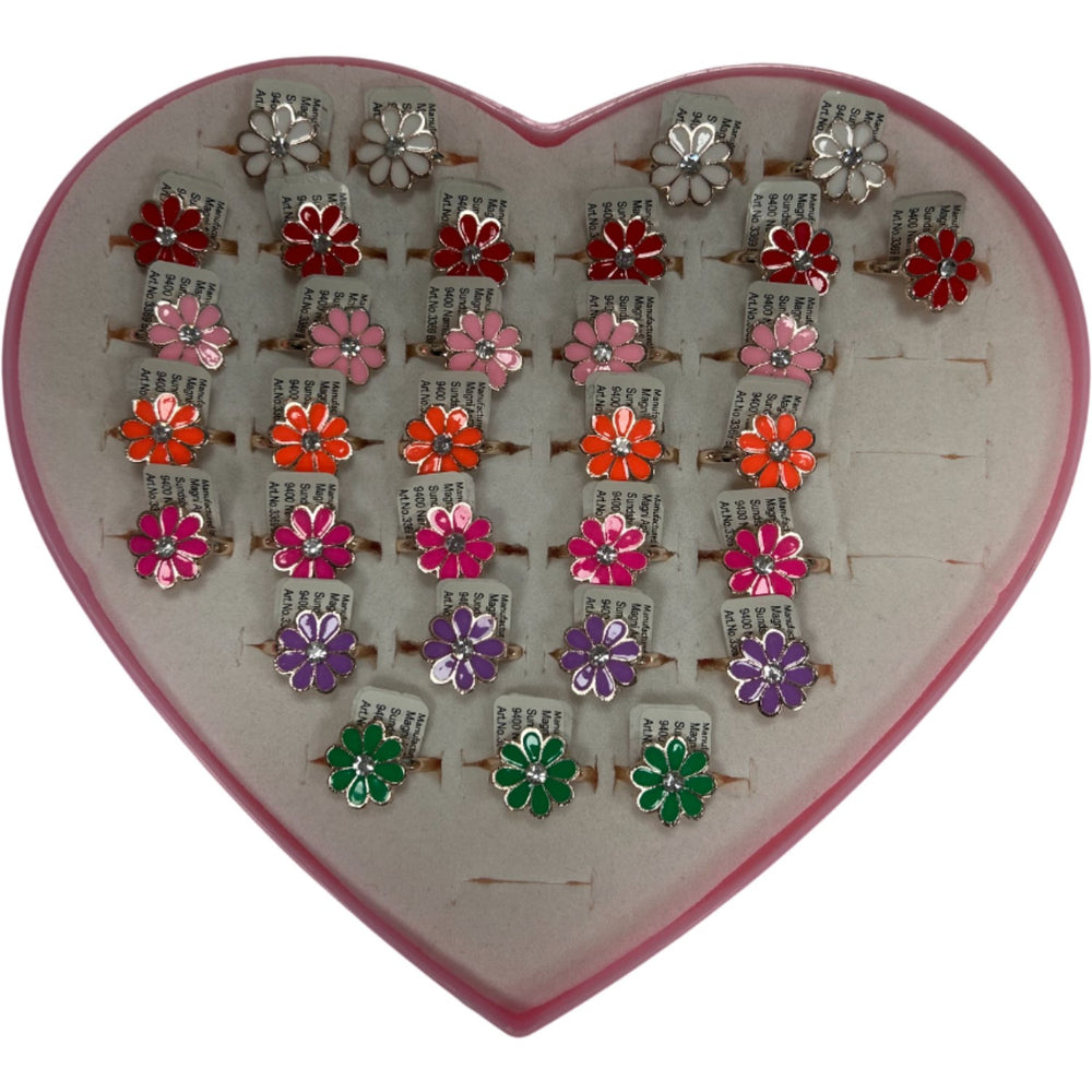 Køb Magni Fingerringe Med Blomster, Nikkelfri, Assorteret