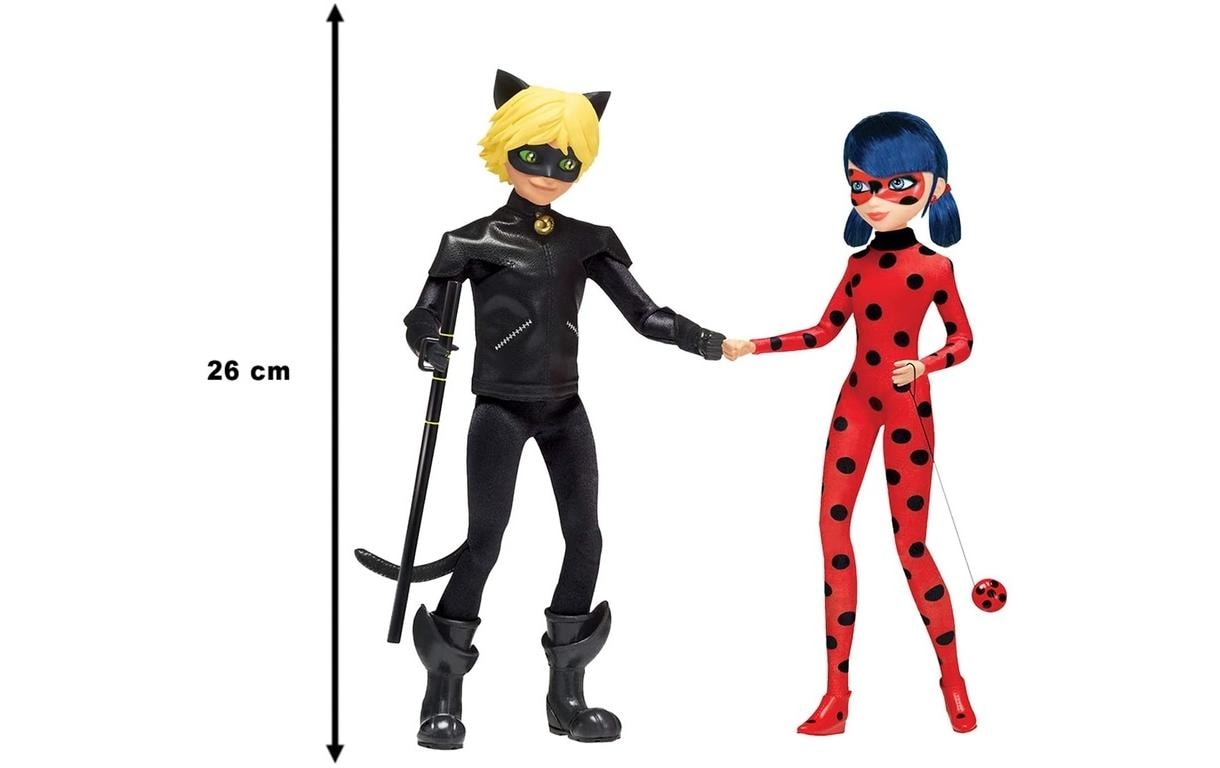 Puppe Miraculous – Ladybug & Cat Noir 26 cmPuppenduo in Superhelden-Outfits