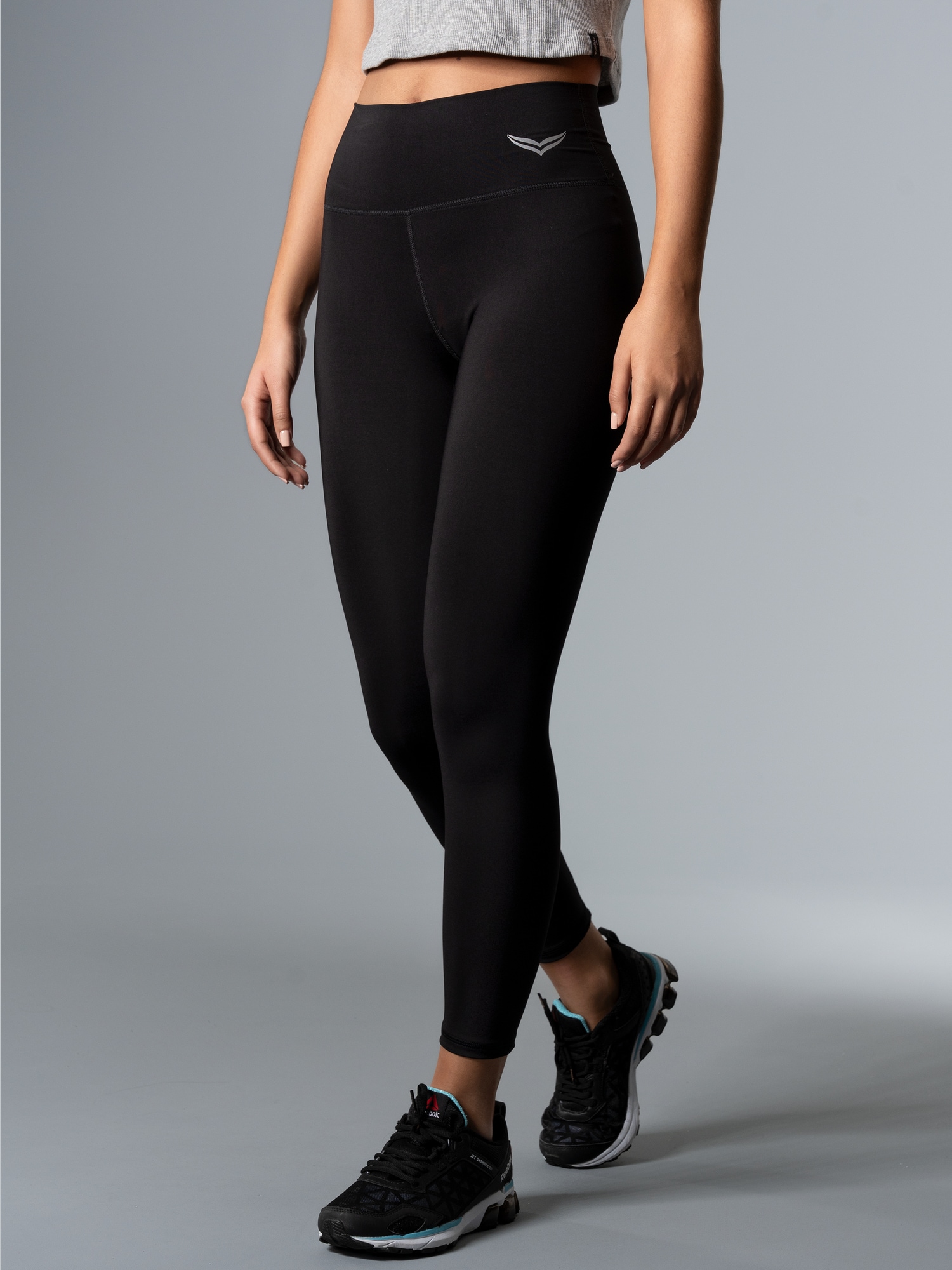 Sportleggings mit hohem Bund Schwarz