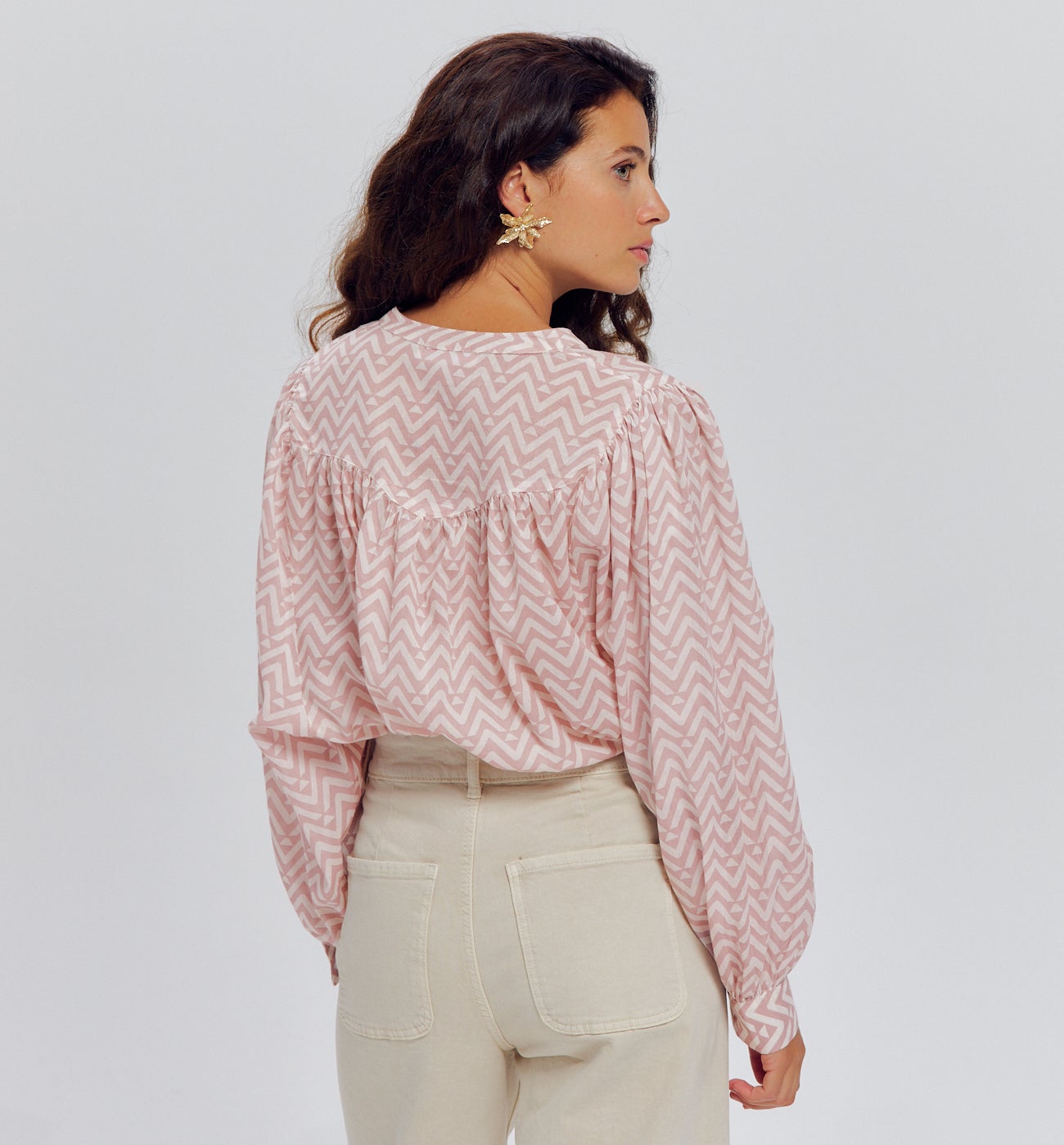 Chemise imprimée en cotonnade - Imprimé rose