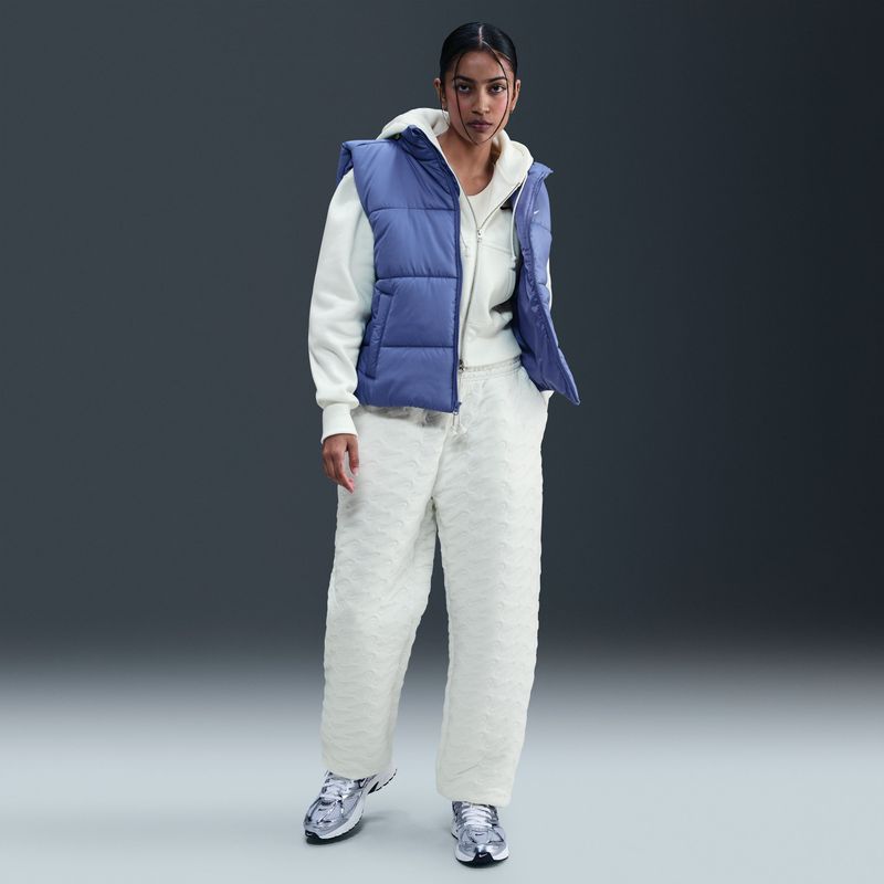 Nike Phoenix Fleece oversized jacquardbroek met hoge taille voor dames - Wit