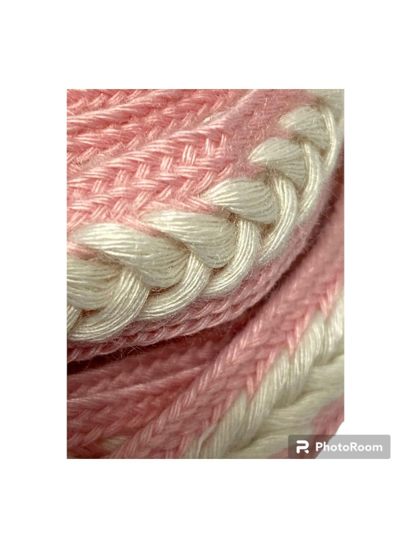 Lacets plats épis rose et beige - 120 cm