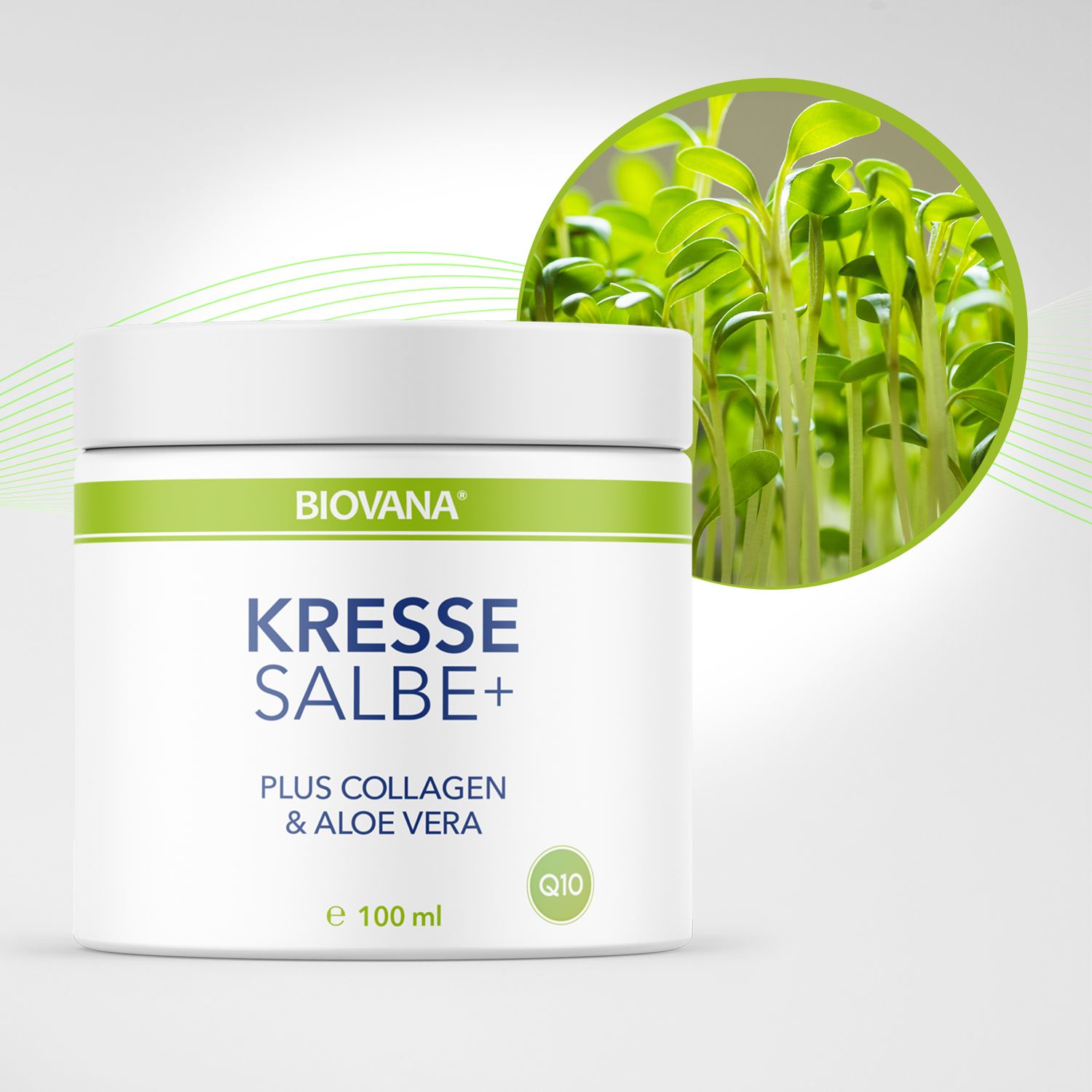 Biovana Kressesalbe Plus mit Collagen, Coenzym Q10 & Aloe Vera