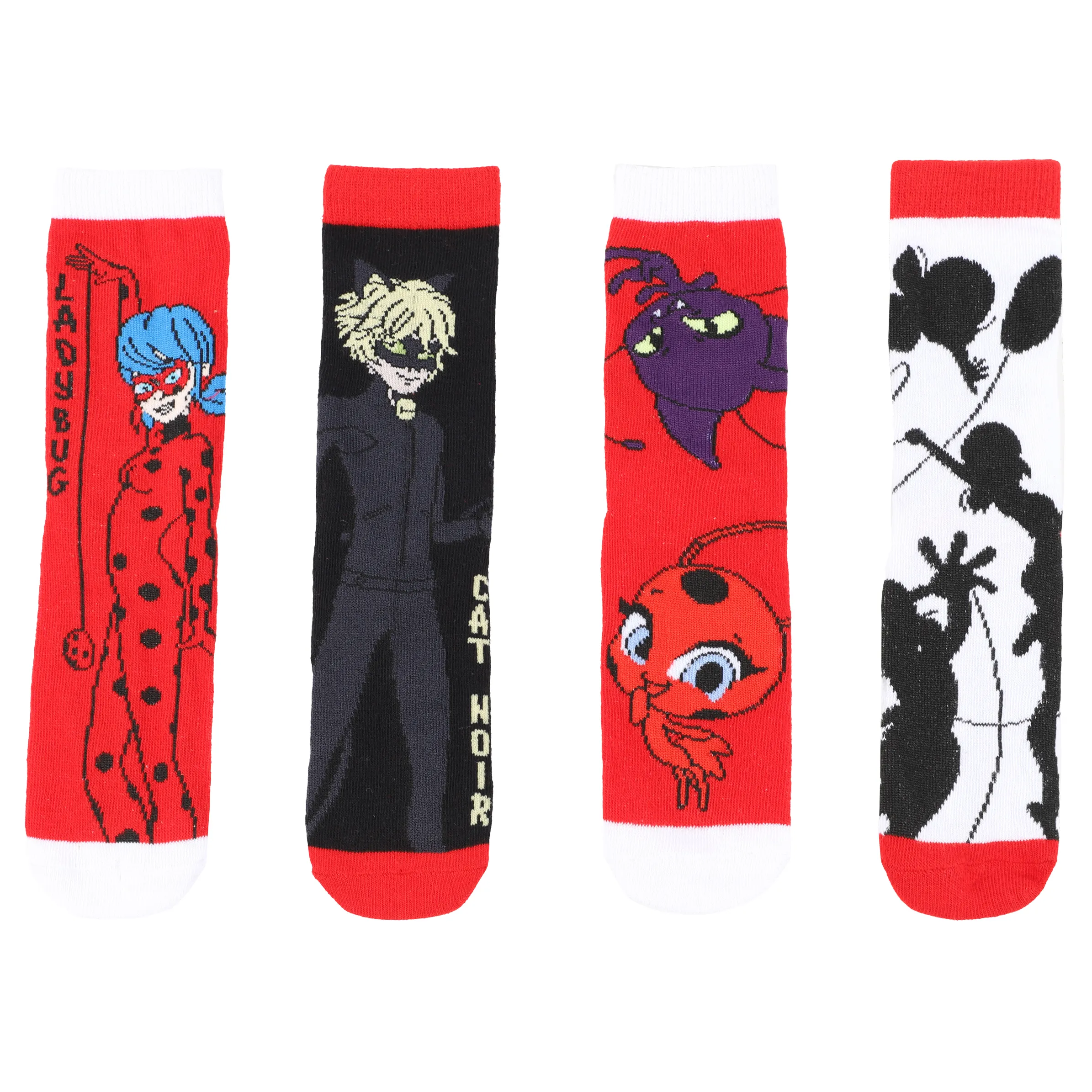 Mädchen Socken im 4er Pack mit Miracolous Motiven