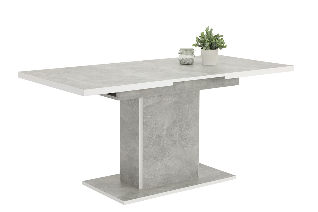 Tisch Alice T Grau/Weiß 120(160) x 76 x 80 cm