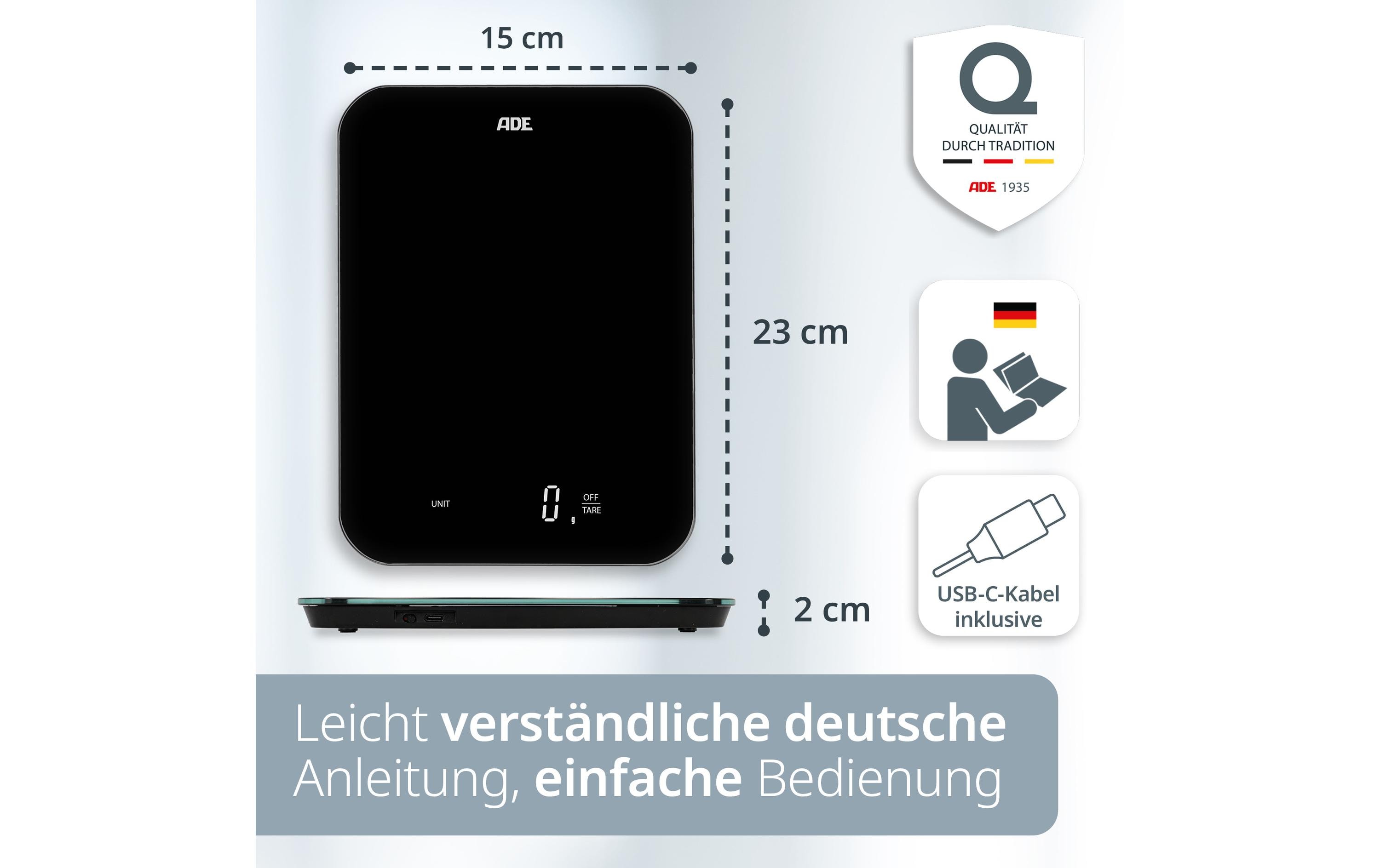 Küchenwaage Tessa SchwarzDigitale Küchenwaage
