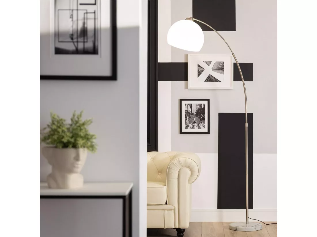 Lampadaire Gebogen Argenté