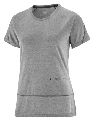 Maillot manches courtes Salomon Cross Run Graphic Gris Femme