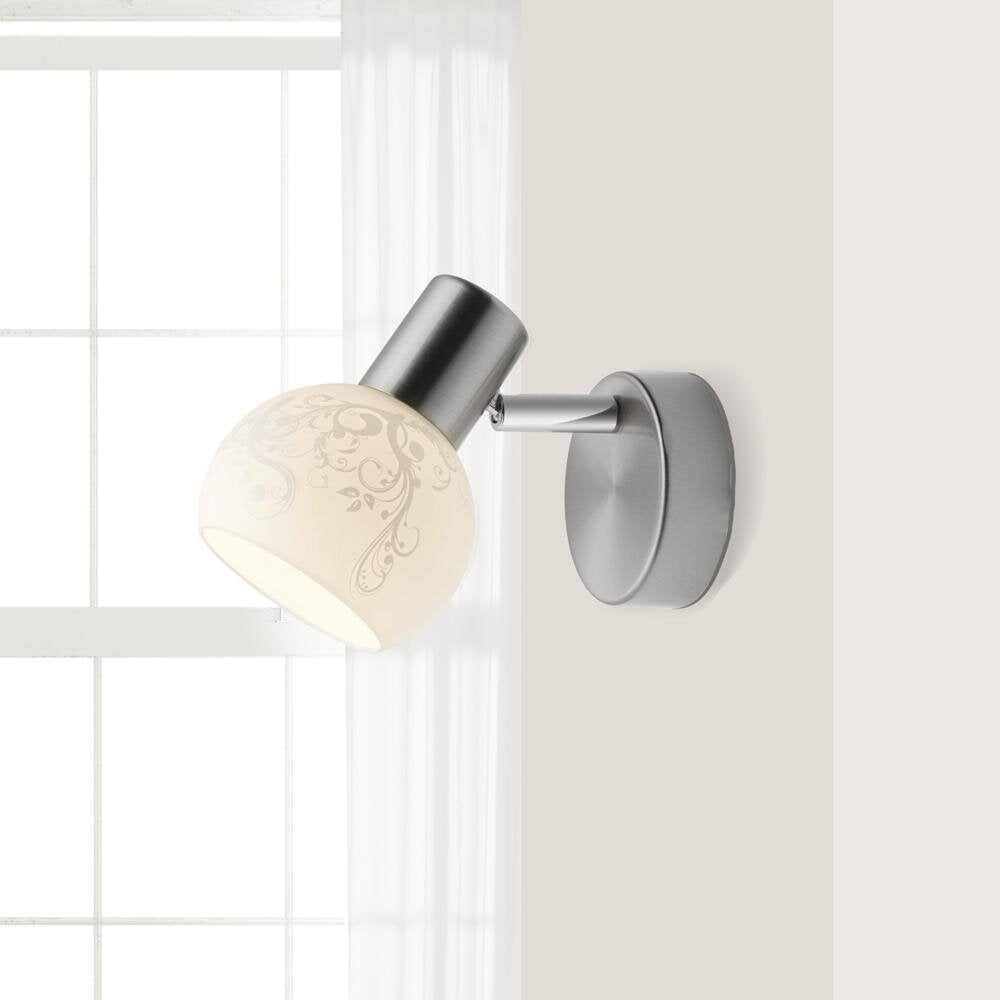 Bona wandlamp in zilver en wit E14