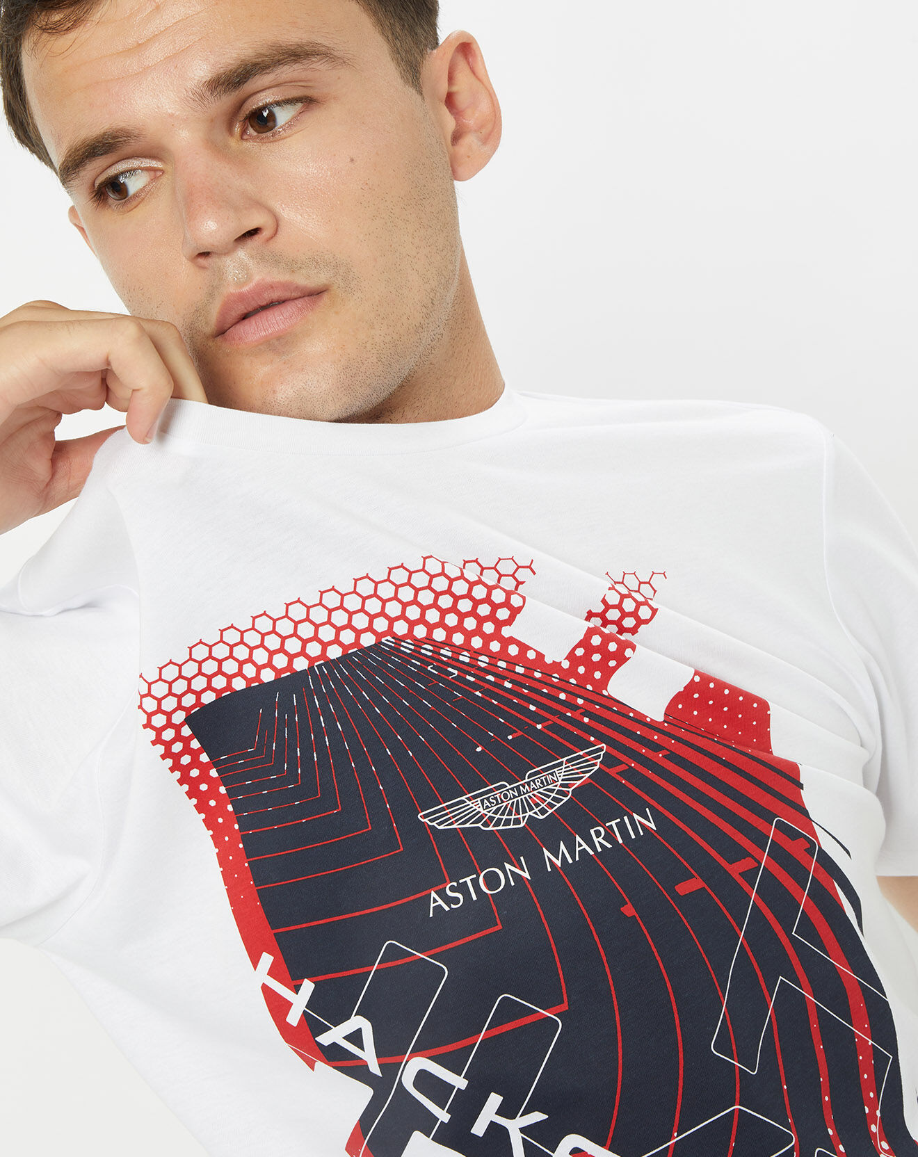 Hackett London T-Shirt Aston Martin Racing imprimé blanc