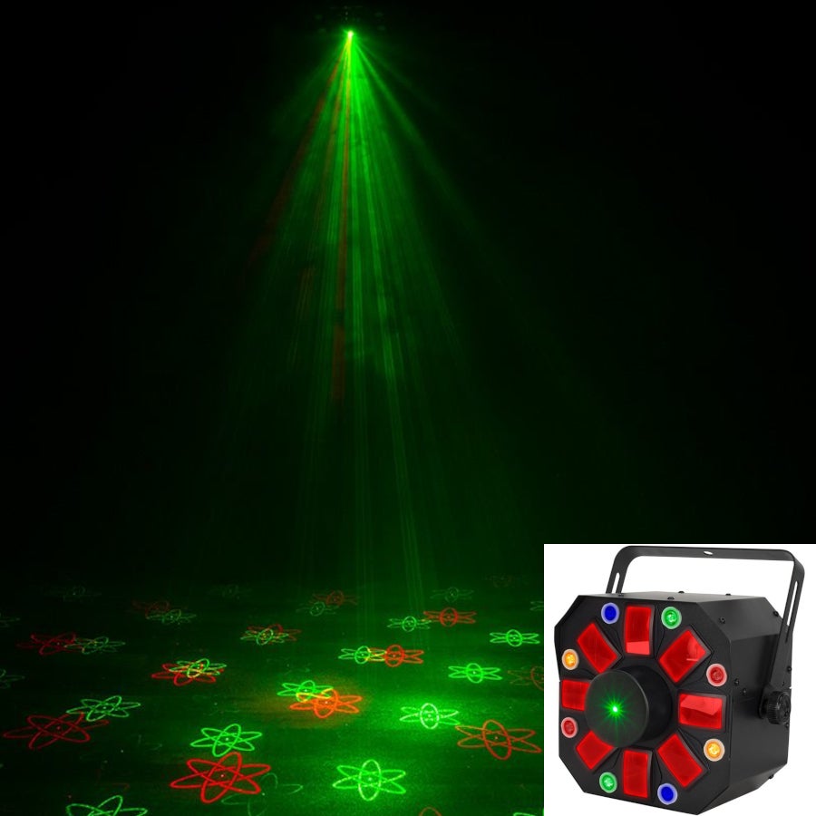 Eliminator Furious Three RG LED moonflower, wash en laser lichteffect