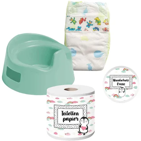 Heless Nachttopf-Set für Puppen, 4 teilig, mit Zubehör zur Puppenpflege
