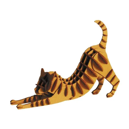 Fridolin 3-D Papier Modell Katze rotbraun