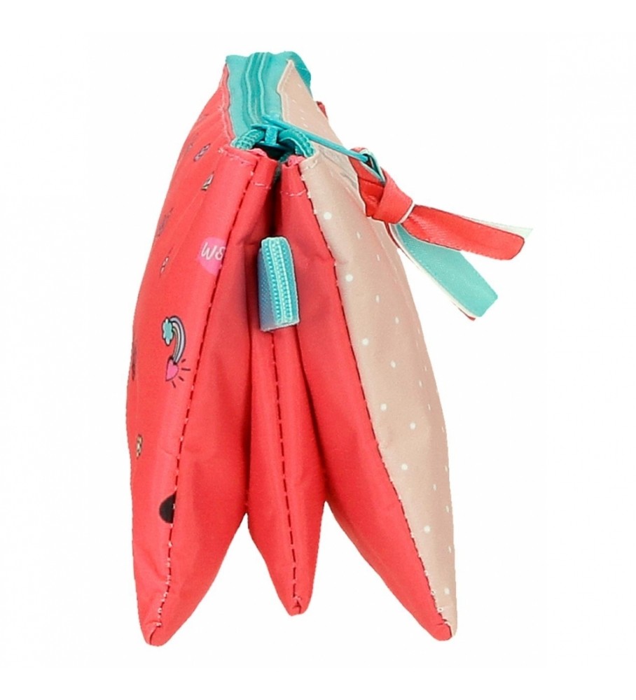 Estojo para lápis Joumma Bags Minnie Lovin Life com três compartimentos, rosa.