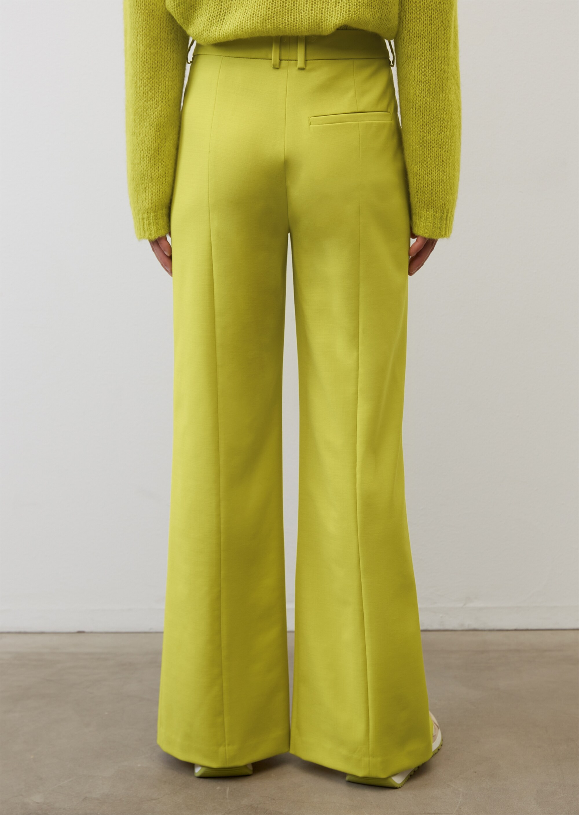 Hose im Tailored-Stil mit Saum-Schlitzen aus Wolle-Mix-Stretch