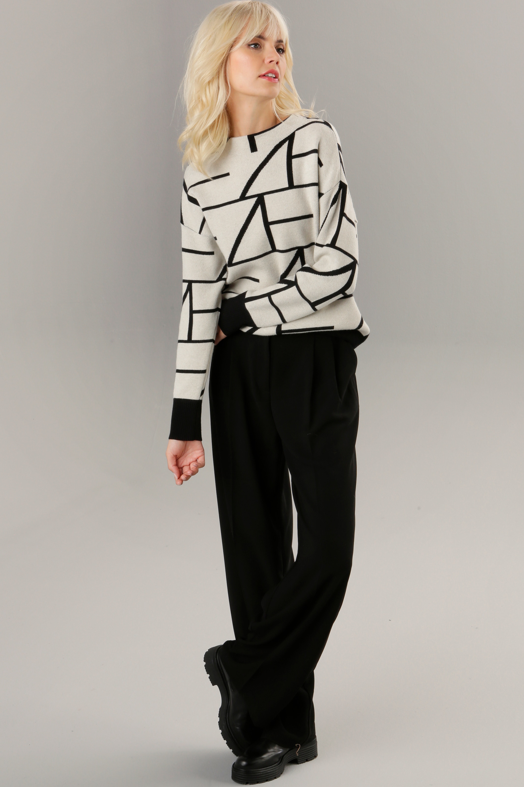 Aniston SELECTED Strickpullover , mit elegantem Jacquard-Muster