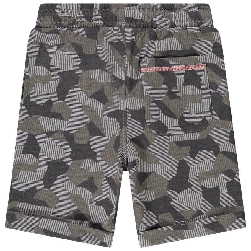 Bermuda en molleton imprimé camouflage pour garçon - Gris chiné