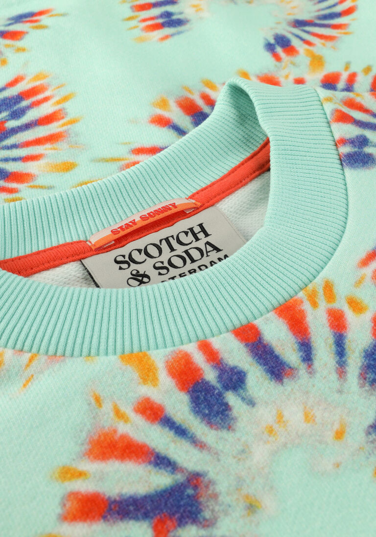 SCOTCH & SODA blauwe scotch & soda sweater all over printed crewneck sweatshirt