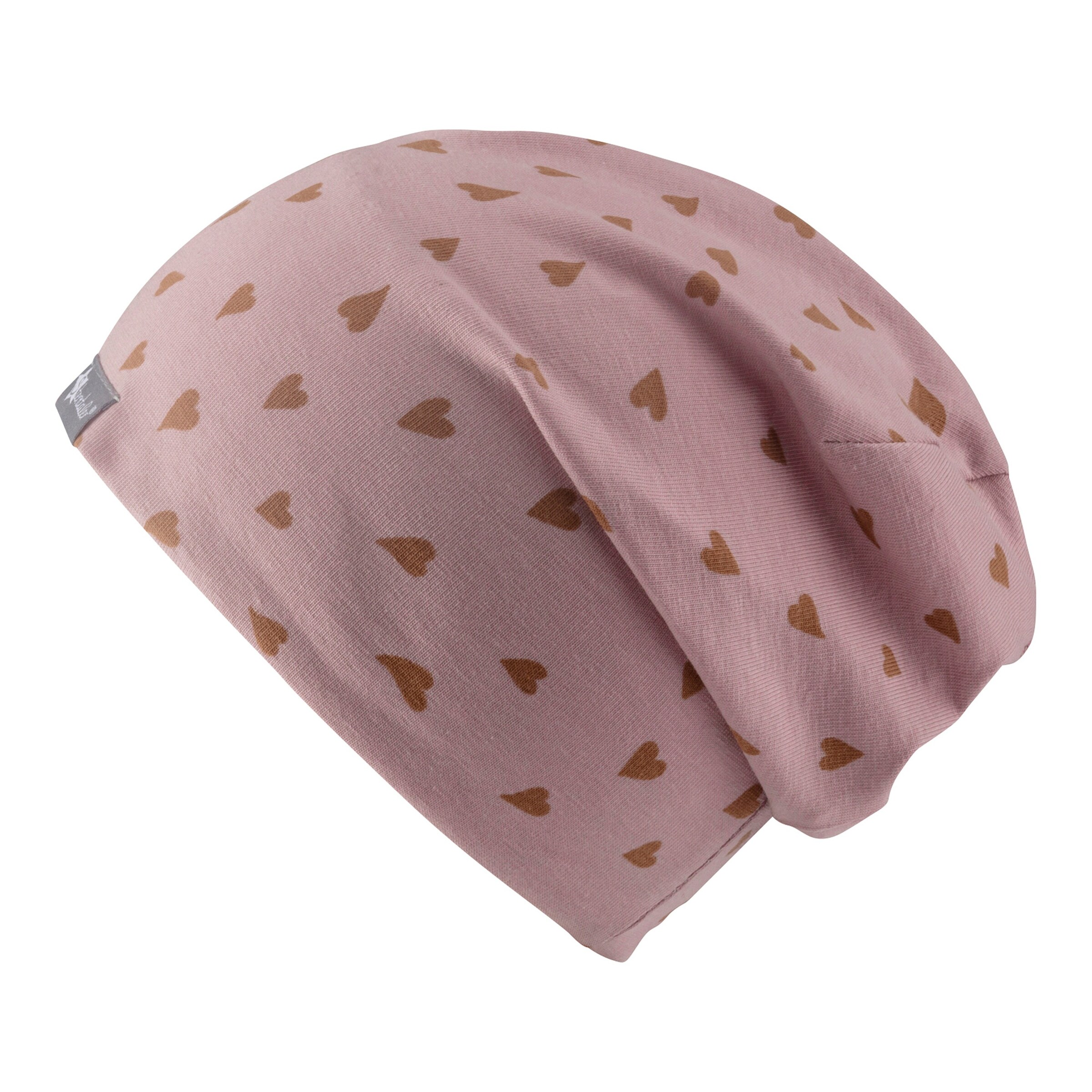Sterntaler Beanie mit UV-Schutz Herzen altrosa