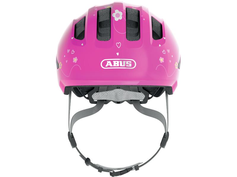 Abus Helm Smiley 3.0 Pink Butterfly Shiny, M Fahrradhelm für Mädchen