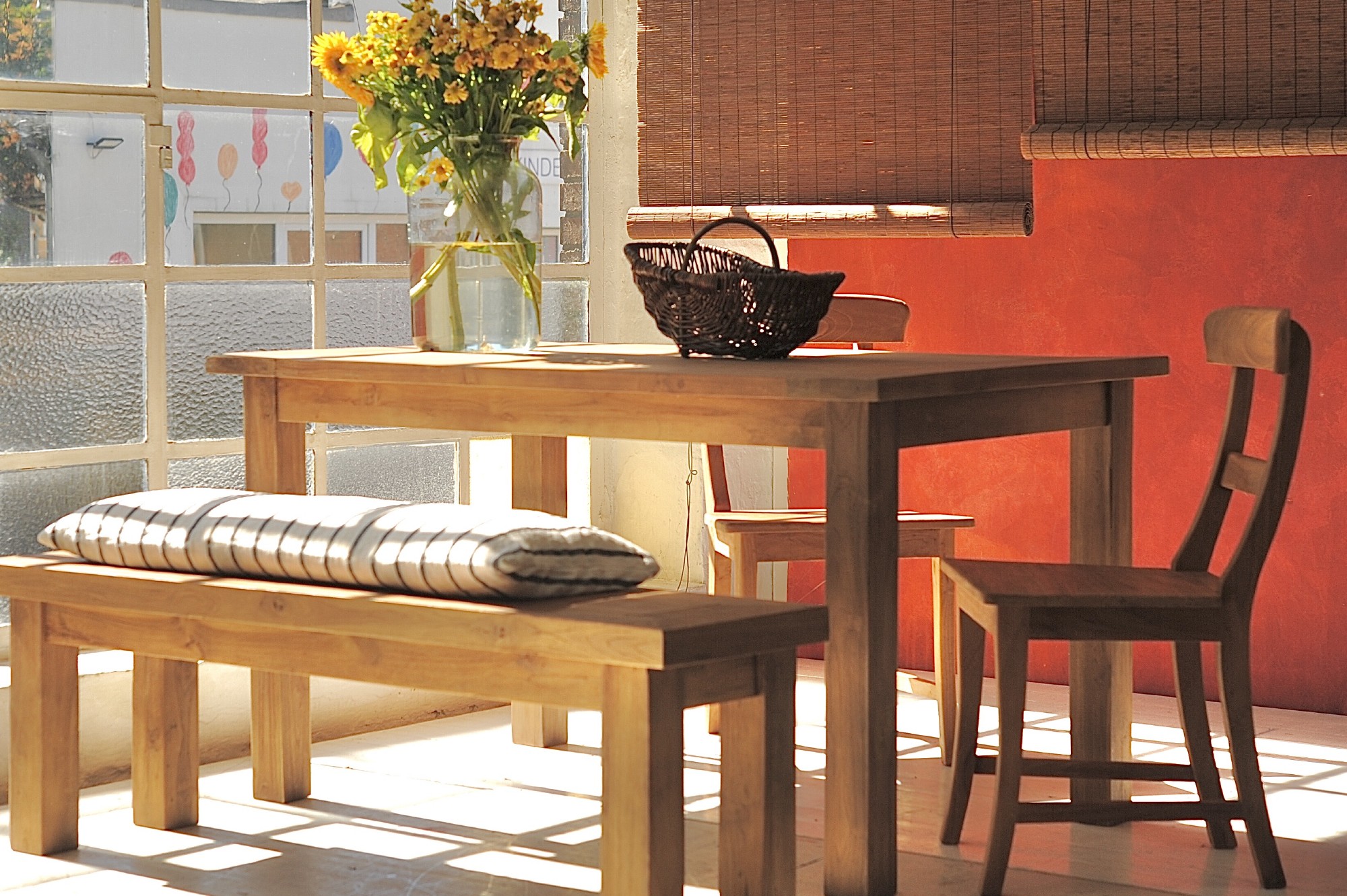 Holzbank aus recyceltem Teak, natur, B 160 cm, H 47 cm, L 35 cm von fischer's lagerhaus