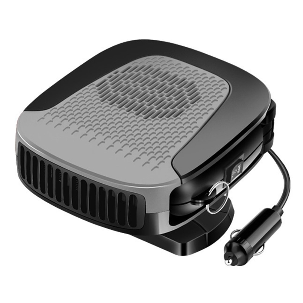 (150W) 2in1 Auto Zusatz Heizung / Kühler Heizlüfter Elektrischer KFZ Entfroster für Zigarettenanzünder - Schwarz / Grau