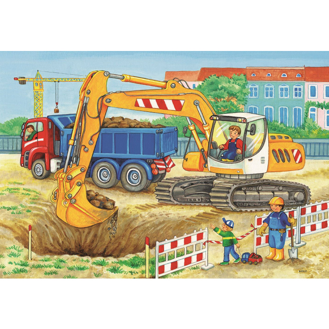 Puzzle-Box - Baustelle und Bauernhof - 2x 12 Teile