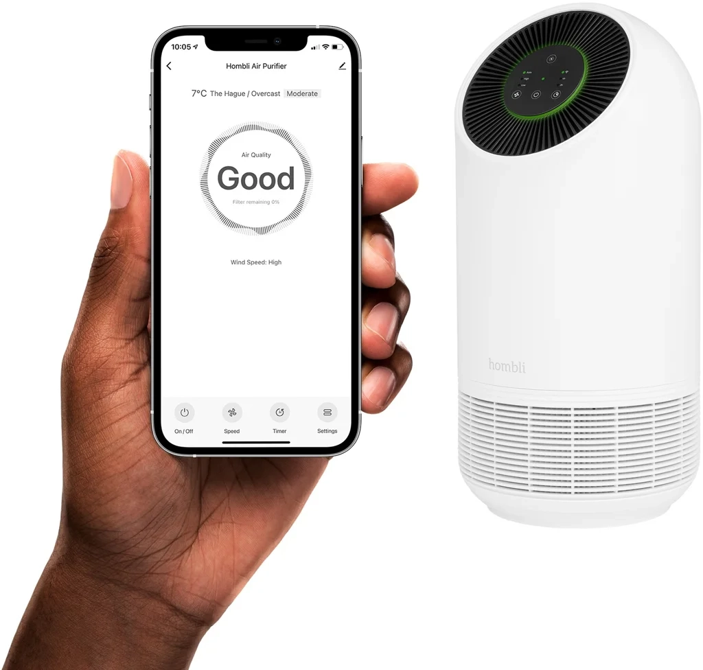 Smart Air Purifier Luftreiniger mit Filtersystem / App Steuerung iOS/Android (HBAP-0109) - Weiss
