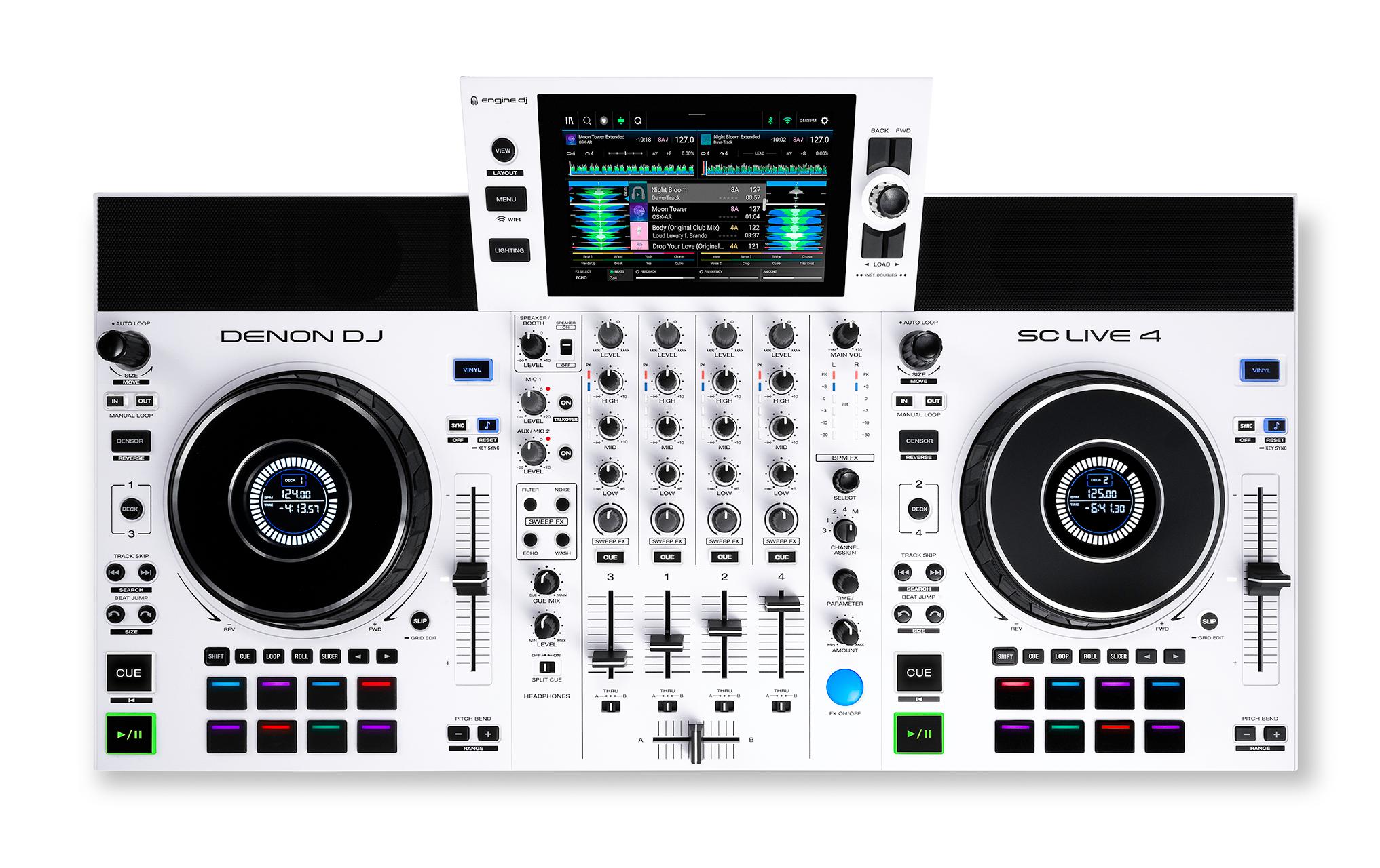 DJ-Controller SC Live 4 Weiss<br>4-Deck Standalone DJ Controller mit WiFi